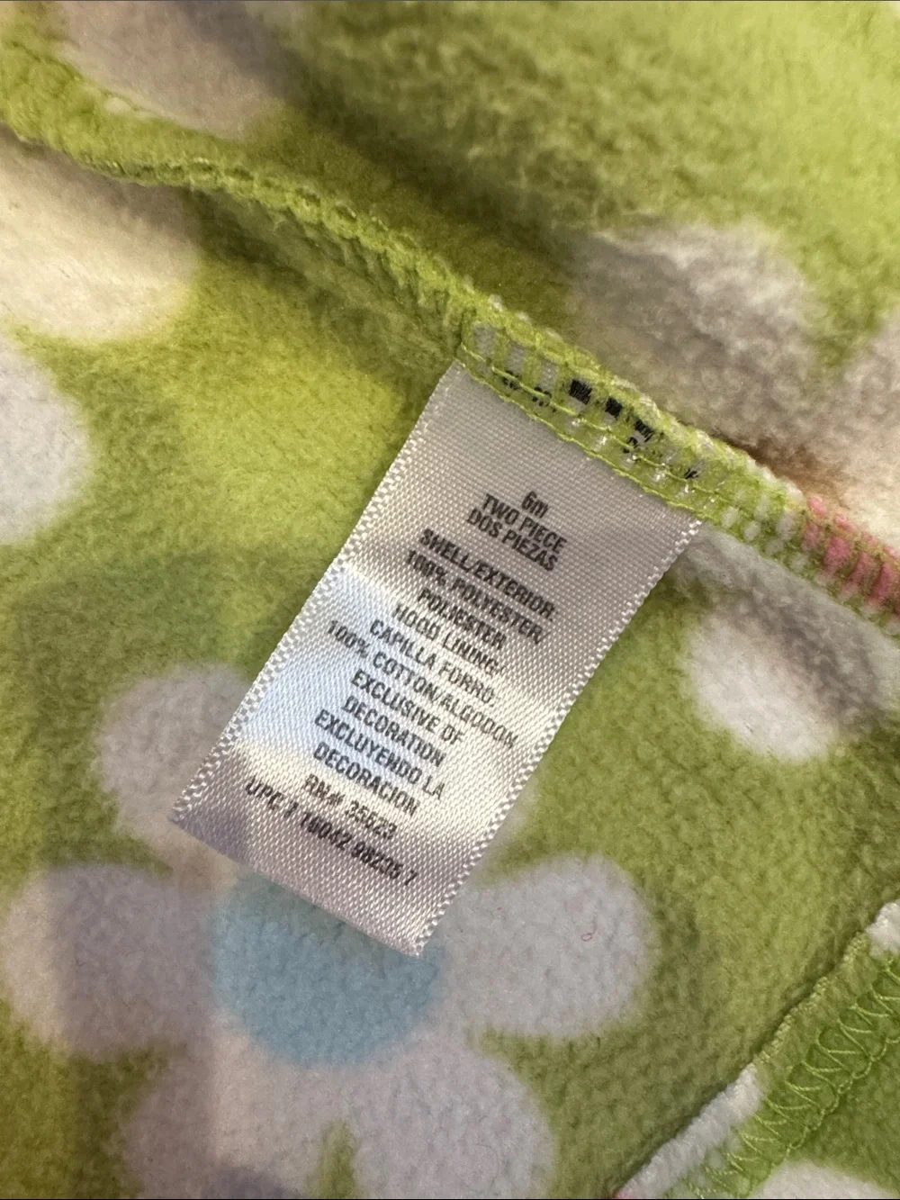 Carter's 6 Months Green Floral Hooded Fleece Jacket